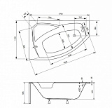 Акриловая ванна Besco Rima 170x110 WAR-170-NL Левая