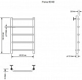 Полотенцесушитель водяной Aquanet Fiona 600x400, хром 00266735