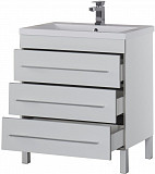 Тумба под раковину Aquanet Верона 75 белый (напольная 3 ящика) 00178254