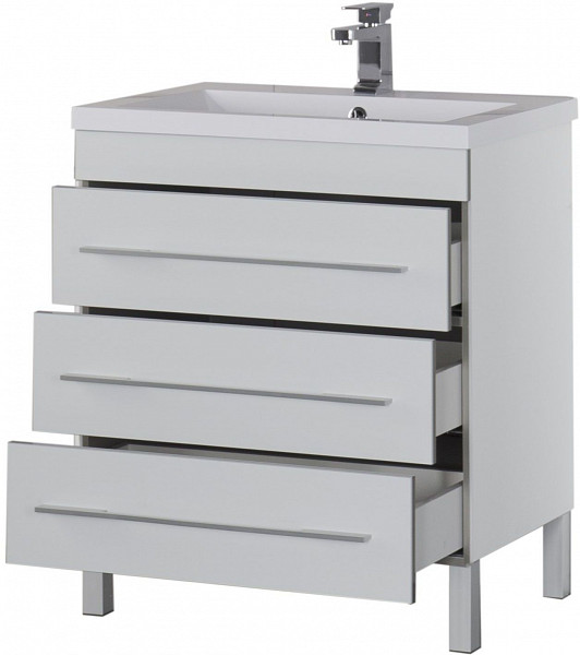 Тумба под раковину Aquanet Верона 75 белый (напольная 3 ящика) 00178254