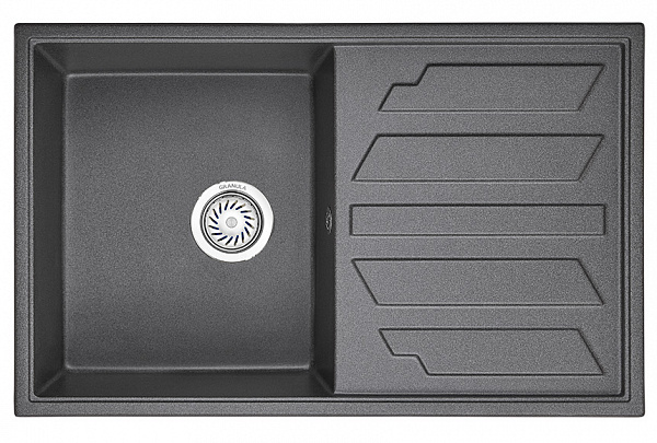 Мойка кухонная Granula прямоугольная кварц 8002, ГРАФИТ