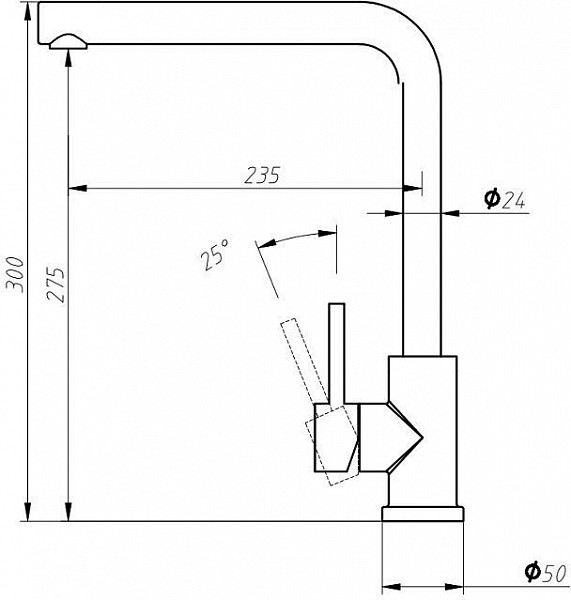Смеситель для кухни Aquanet Steel AF211-41S AF211-41S