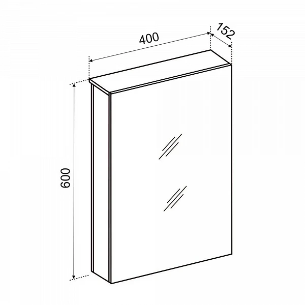 Зеркальный шкаф Emmy Вэла (Правый) 40х60