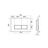 Клавиша смыва, универсальная, черное стекло, Uniglass, 010, IDDIS, UNG10GBi77