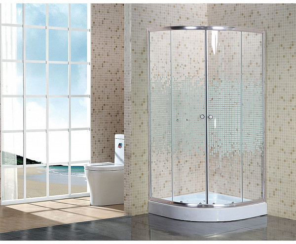Душ. уголок NG-001-14 (900х900х195) низкий поддон стекло МОЗАИКА 2 места