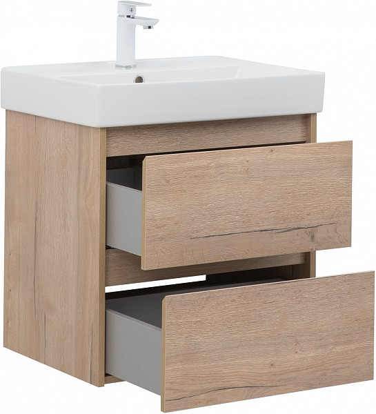 Тумба под раковину Aquanet Nova Lite 60 дуб крафт (2 ящика) 00287901