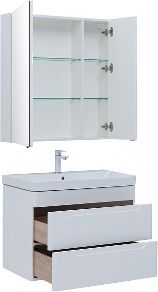 Мебель для ванной Aquanet София 80 белый глянец (2 ящика) 00274199