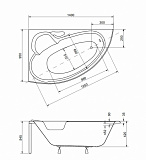 Акриловая ванна Besco Finezja Nova 140x95 WAF-140-NL Левая