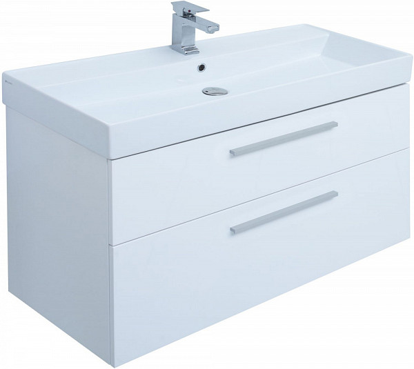 Тумба под раковину Aquanet Nova 100 белый глянец 00249922