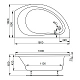 Акриловая ванна Vagnerplast Corona 160x100 правая VPBA168CRN3PX-04