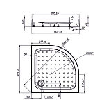 Поддон Sole Omega/Radius 90*90 (1/4 круга)