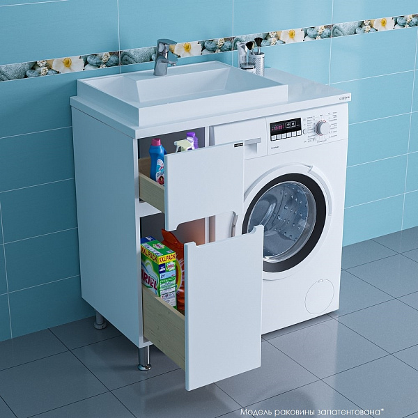 Тумба СаНта "Лондон 29" 2 ящ напольная, (ум. Юпитер 900*500 литой мрамор),