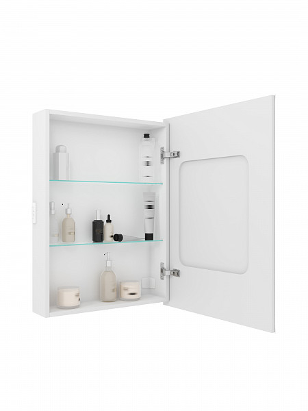 Зеркало-шкаф Континент "Allure LED" 600х800 правый с розеткой