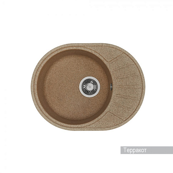 Мойка для кухни Aquaton Чезана круглая с крылом терракотовая 1A711232CS270