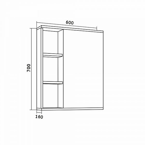 Зеркальный шкаф Grossman Форта 60 см 206003