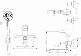 Смеситель для ванны c длинным изливом с аксессуарами Bravat Eco-D F693158C-LB