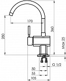 ST-31, ГРАФИТ, СМЕСИТЕЛЬ КУХОННЫЙ