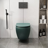 Унитаз GR-4411OLMS Color (550*365*395) ЗЕЛЕНЫЙ МАТОВЫЙ подвесной БЕЗОБОДКОВЫЙ