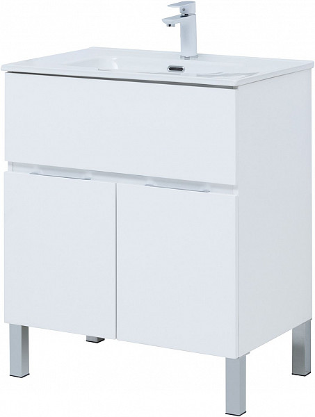 Тумба под раковину Aquanet Алвита New 70 1 ящик, 2 дверцы, белый матовый 00303901