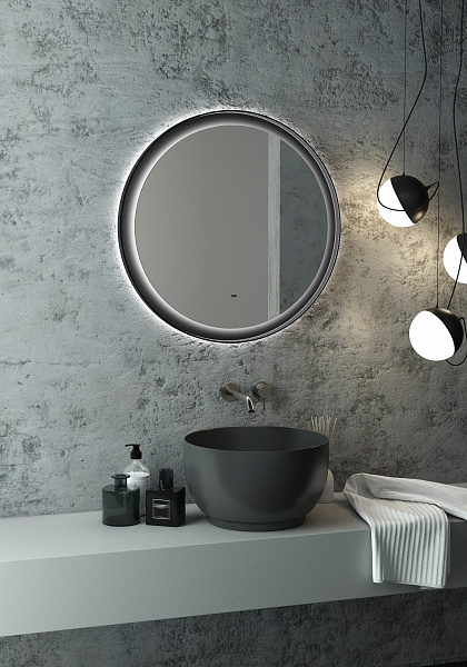 Зеркало Континент "Planet Black Led" D 700 с бесконтактным сенсором