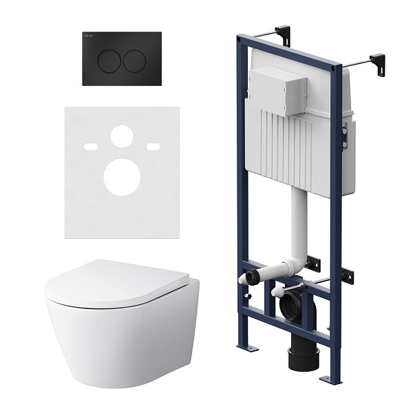 IS70138.741701 Инсталляция с клав ProC L мат черн с подвес унит Sense FlashClean с сид м/лифт