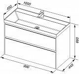 Тумба под раковину Aquanet Гласс 100 белый 00235664
