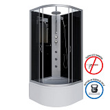 Душ.каб. NG-2508-14BKTG (900х900х2100-2400) высокий поддон(40см) стекло ТОНИРОВАННОЕ 4 места