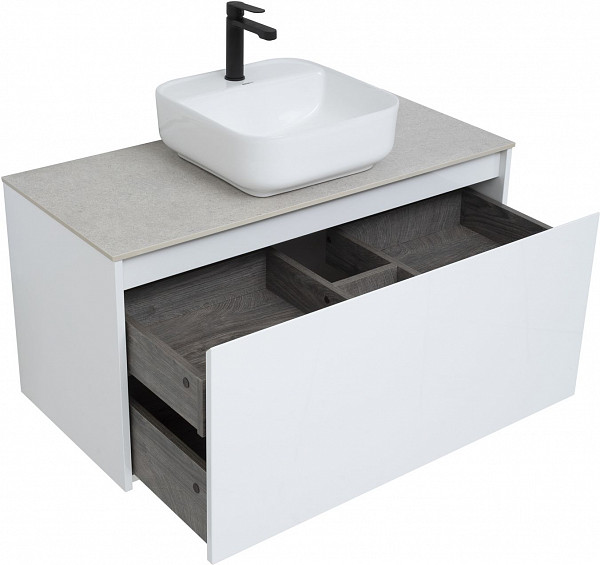 Тумба под раковину Aquanet Nova Lite 100 белый (1 ящик) 00242580