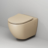 Унитаз GR-4411BEMS Color (550*365*395) БЕЖЕВЫЙ МАТОВЫЙ подвесной БЕЗОБОДКОВЫЙ
