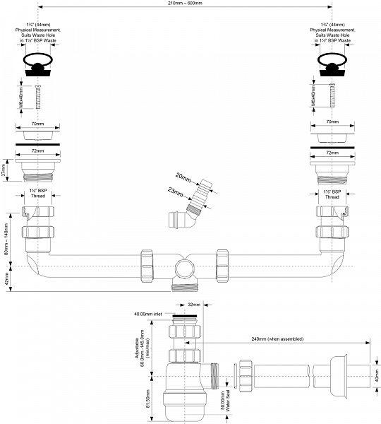 Сифон  McAlpine MRSK5-AB