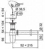 Сифон для раковины с пробкой Wirquin SL213, хром