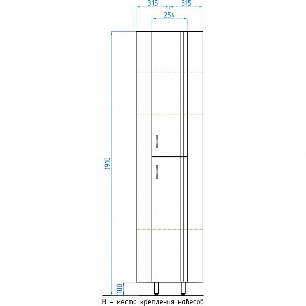 Подвесной шкаф Style Line Эко стандарт 32х80, угловой