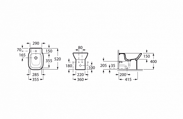 Биде Roca Debba напольное 355997000