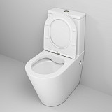 Унитаз GR-4480MS Color (620*365*810) БЕЛЫЙ МАТОВЫЙ напольный БЕЗОБОДКОВЫЙ с тонкой крышкой, 2 места