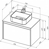 Тумба под раковину Aquanet Nova Lite 75 дуб рошелье (1 ящик) 00242274