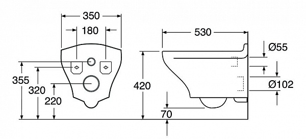 Унитаз подвесной Gustavsberg Estetic Hygienic Flush GB1183300R1030 безободковый, сиденье с микролифтом