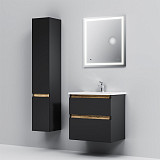 M85AFHX0652BM X-Joy, База под раковину, подвесная, 65 см, 2 ящика, черный матовый
