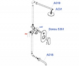 Встраиваемый комплект для ванны с изливом и верхней душевой насадкой Wasserkraft А13031
