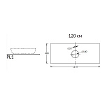 Столешница для раковины Kerama Marazzi Plaza 120 см PL1.SG560400R\120