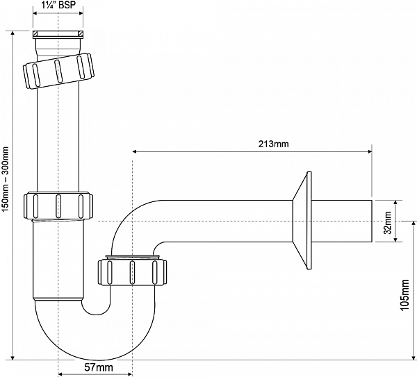 Сифон  McAlpine MRW8