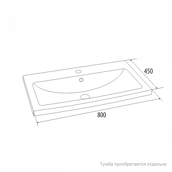 Умывальник мебельный, 80 см, 001, IDDIS, 0018000i28