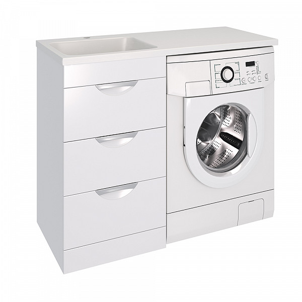 Тумба МИЛЛИ 1100 с 3 ящиками к умывальнику Камила 1100 над стиральной машиной