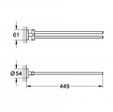 Полотенцедержатель Grohe Essentials 40371001 поворотный Хром