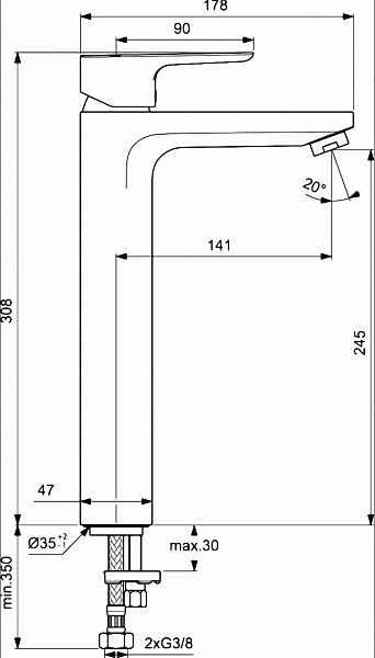 Смеситель Ideal Standard Ceraplan lll BC562AA для раковины-чаши