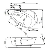 Акриловая ванна Vagnerplast Flora 150x100 левая VPBA151FLA3LX-04