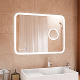 Зеркало Континент "Bliss Led" 800х600 с увеличительным зеркалом, часами