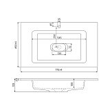 Умывальник мебельный 80 см, 450, IDDIS, 4508000i28