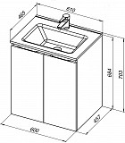 Тумба под раковину Aquanet Алвита New 60 2 дверцы, дуб веллингтон белый 00277525