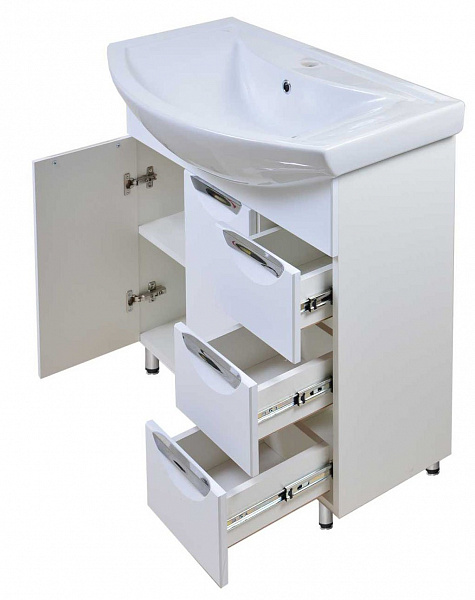 Тумба Emmy Милли 80 с раковиной Балтика (3 ящика)