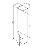 M80CHL0356WG Like, шкаф-колонна, подвесной, левый, 35 см, двери, белый, глянец, шт